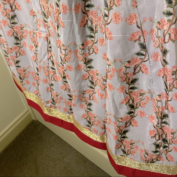 Indya Floral Grey Flared Maxi silk Skirt (Lehenga) & Top - Worn once. - Picture 8 of 16